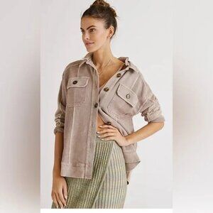 Pilcro Anthropologie Taupe Oversized Shacket